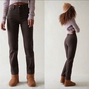 PacSun Dark Brown Straight Leg Dad Jeans